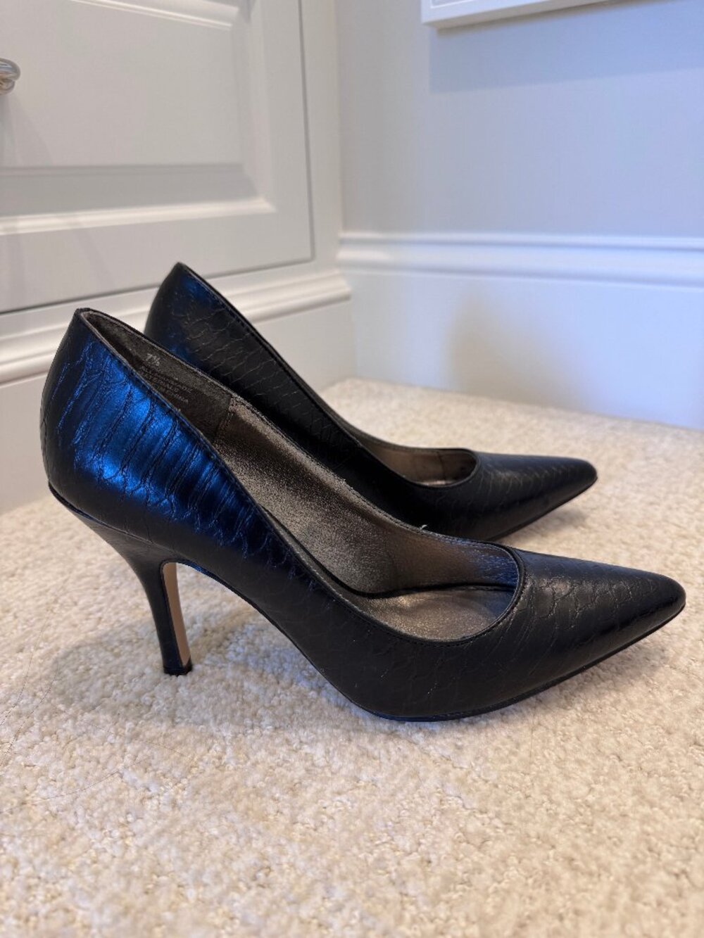 NEW Rampage Black Snake Print Pointed Toe Stiletto Pumps - Size 7.5